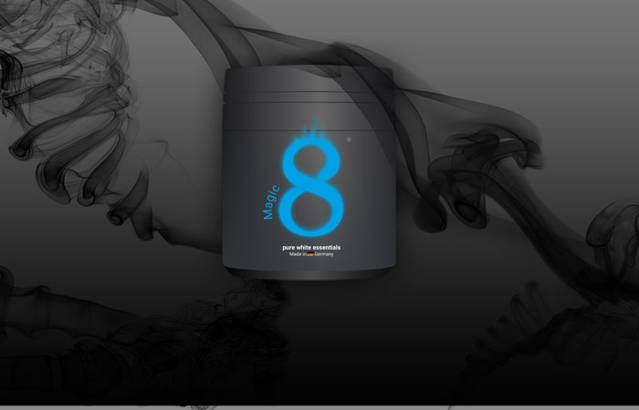 8 Produkt Label, Mockup black dust, Grafikdesign München