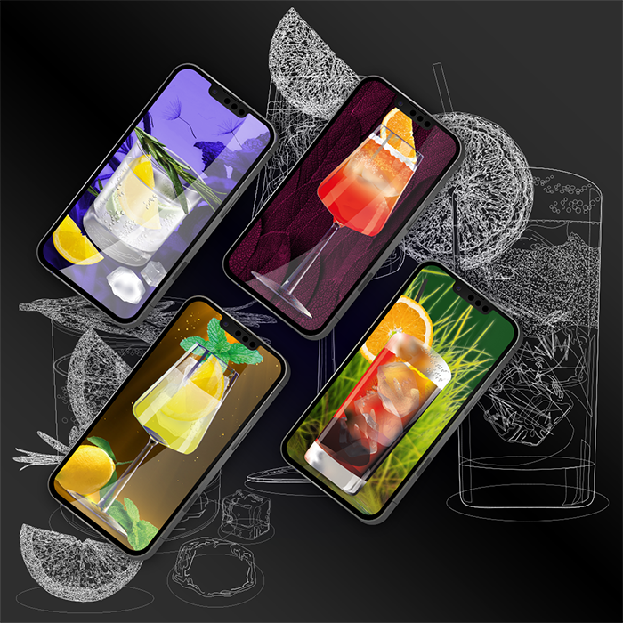 Illustration Mockup Cocktails Vektorgrafik