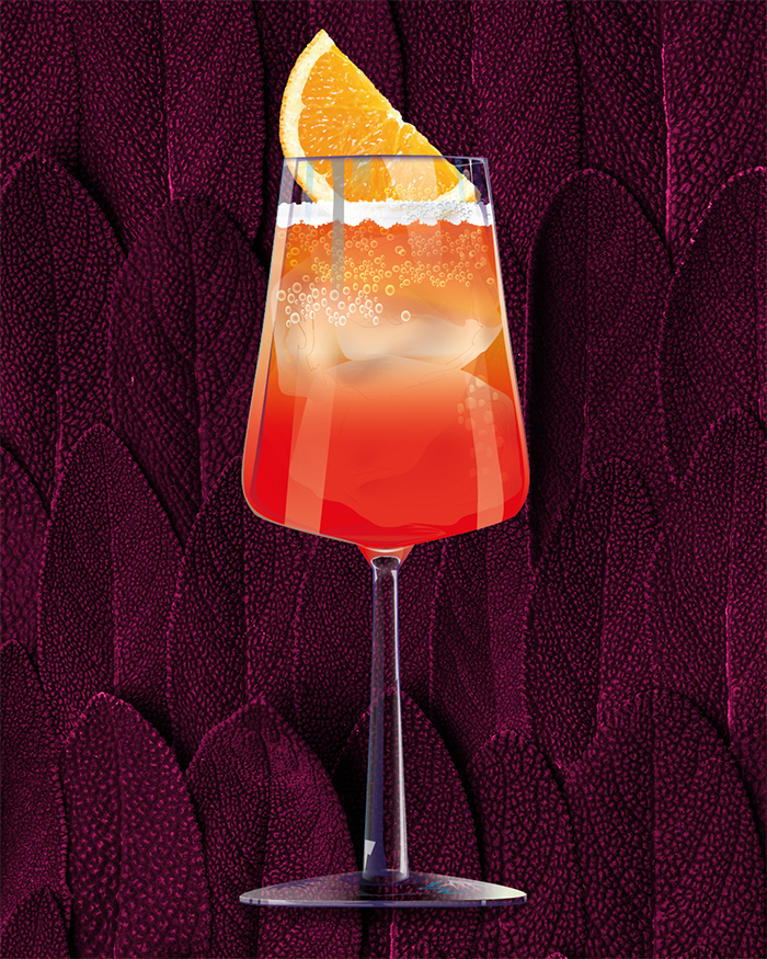 Illustration Campari Sprizz Vektorgrafik