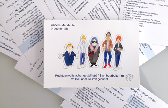 Stellenangebot Kanzlei: Analoge Illustration Handzeichnung Grafikdesign München
