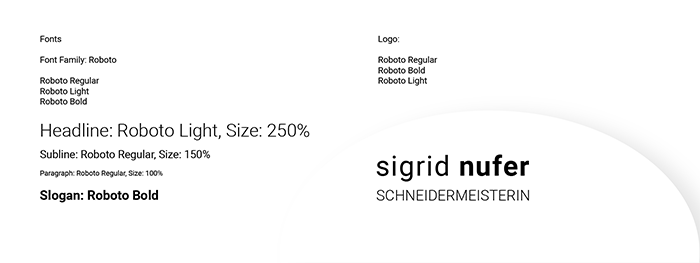 Corporate Design Webdesign Fonts Tailor - Grafikdesign München